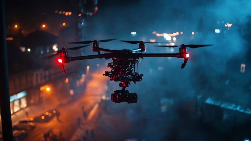 Drone en vol de nuit