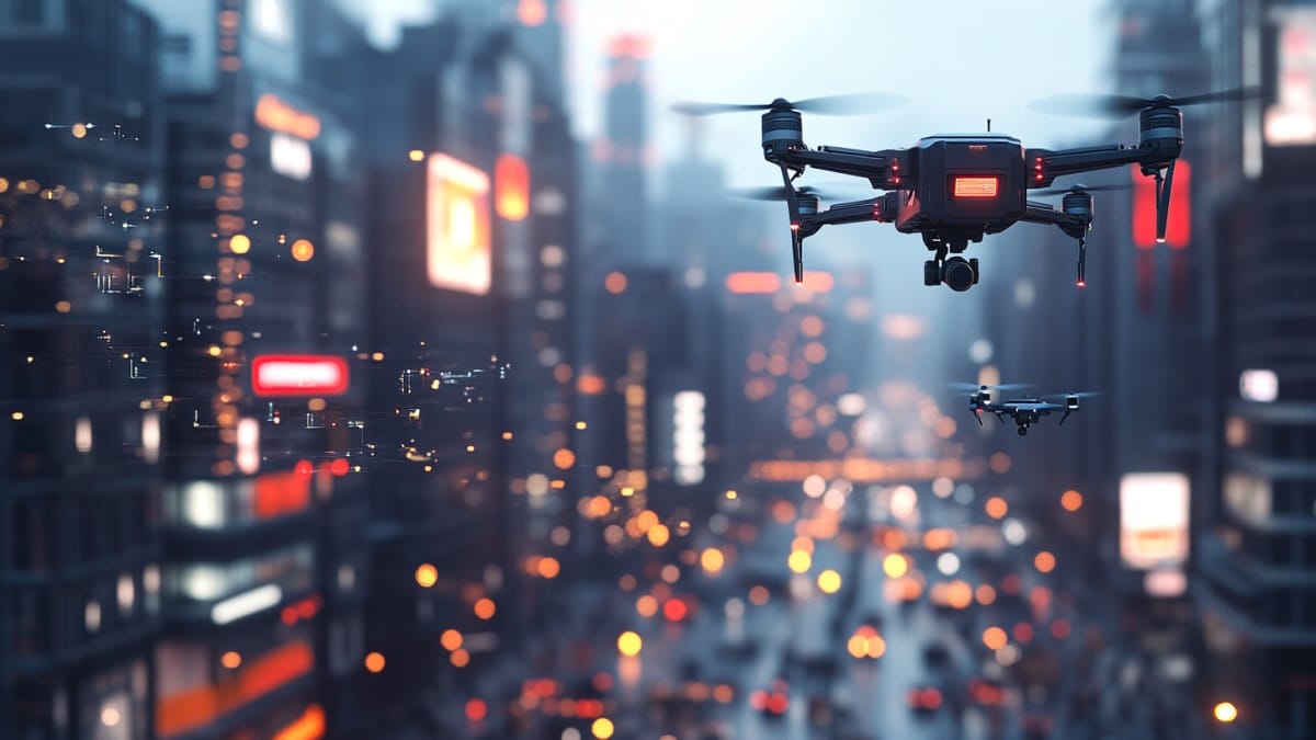 Drones en vol urbain