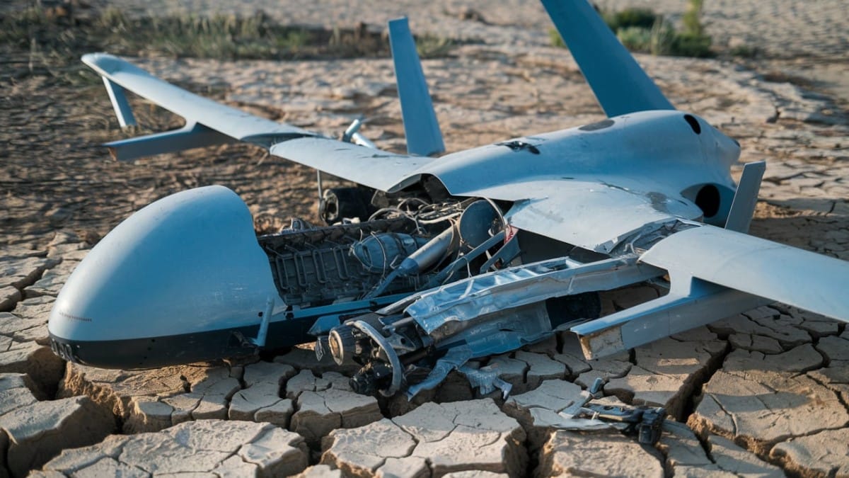 Drone militaire écrasé