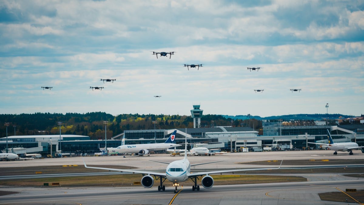 Drones à l'aéroport