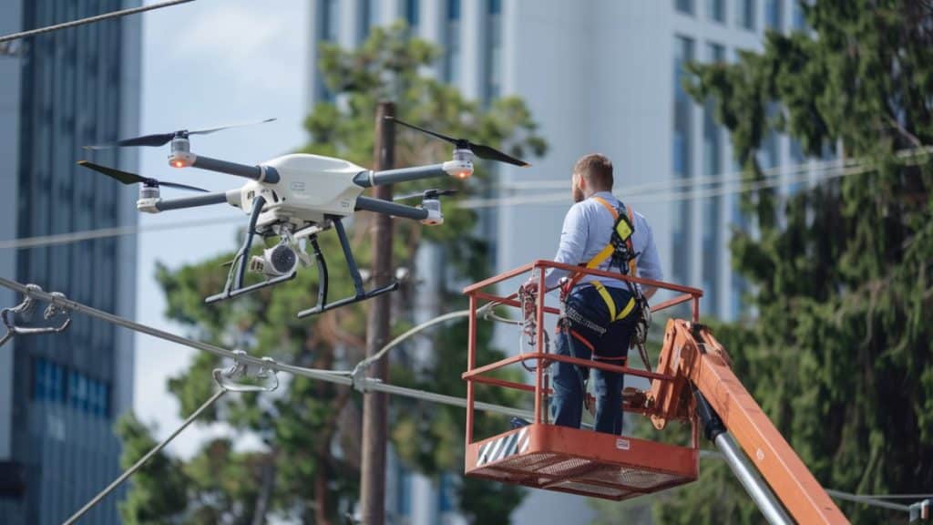 Drone en inspection aérienne