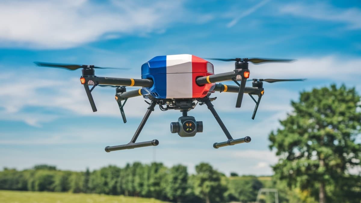 Drone tricolore en action