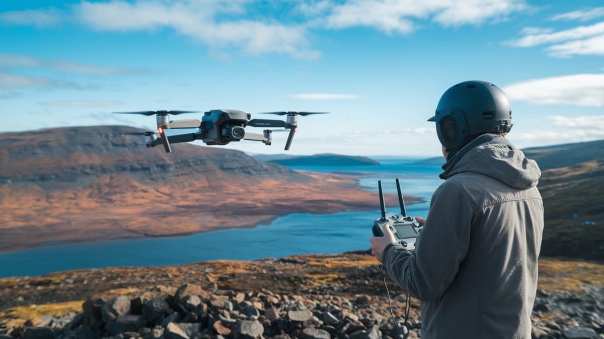 Pilote contrôlant un drone