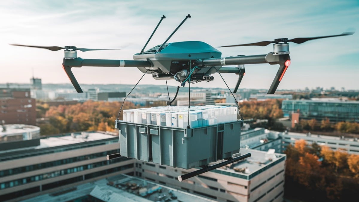 Drone transportant une cargaison